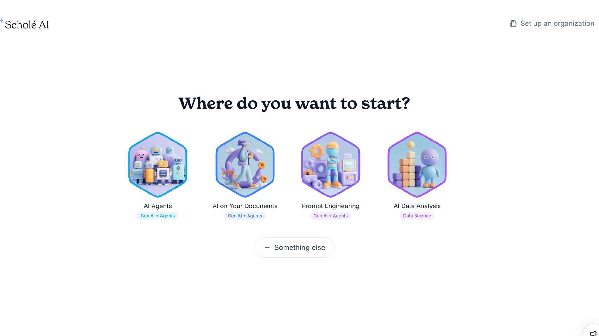 Screenshot from the Scholé AI UX audit: Playful Visuals for a Serious Platform